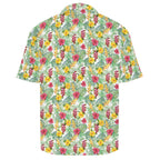 Tropical Flowers On White Men's Crinkle Hawaiian Shirt