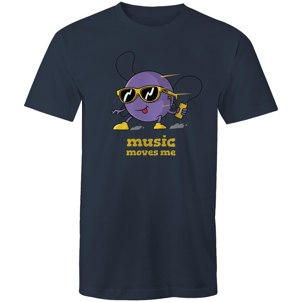 Music Moves Me - Mens T-Shirt Navy Mens T-shirt Music Printed In Australia
