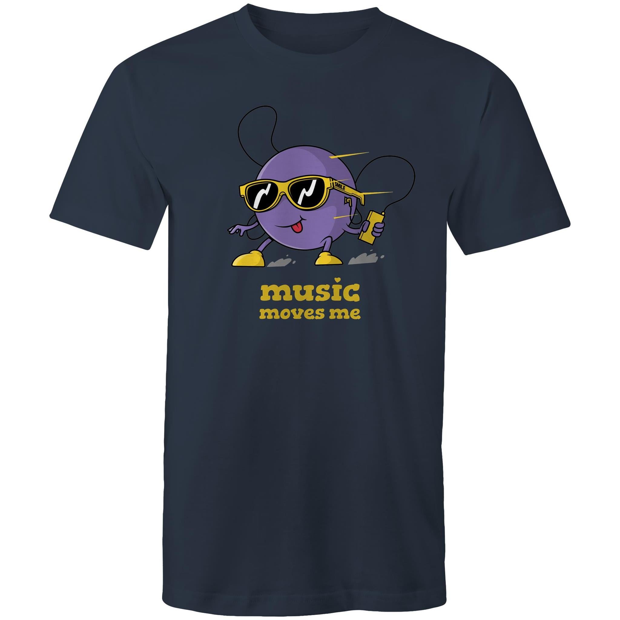 Music Moves Me - Mens T-Shirt Navy Mens T-shirt Music Printed In Australia