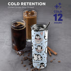 Penguin Love - 20oz Tall Skinny Tumbler with Lid and Straw