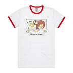 Life's Got Me In A Spin, Sloth, Cassette Tape - Staple Ringer Tee White Red Ringer T-Shirt animal Music Printed In Australia Retro