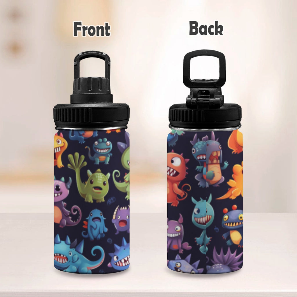 Monster Mania - Kids Water Bottle with Chug Lid (12 oz) Kids Water Bottle with Chug Lid Printed Offshore Sci Fi