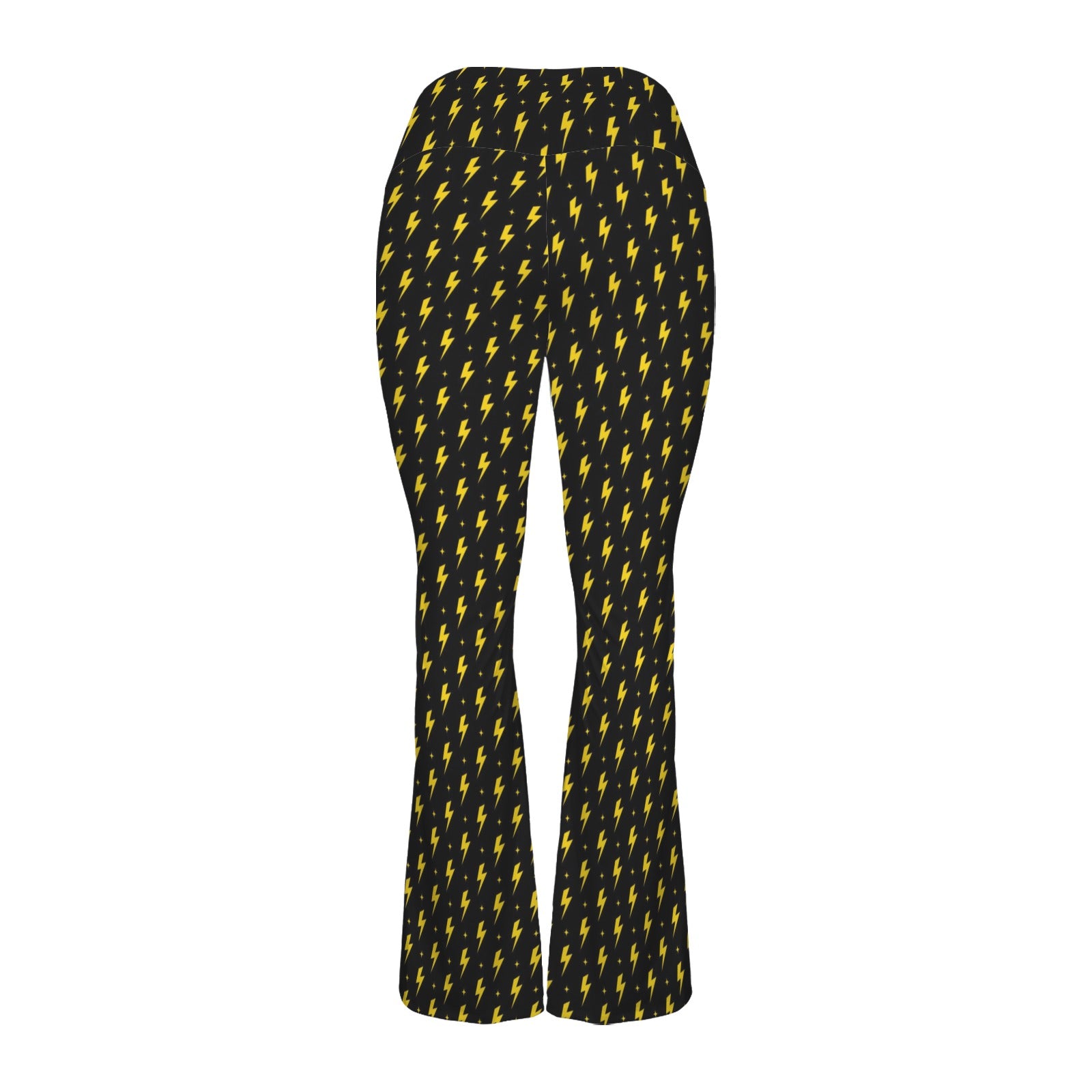 Yellow Lightning High Waist Crossover Tummy Control Flare Leggings High Waist Flare Leggings comic Printed Offshore
