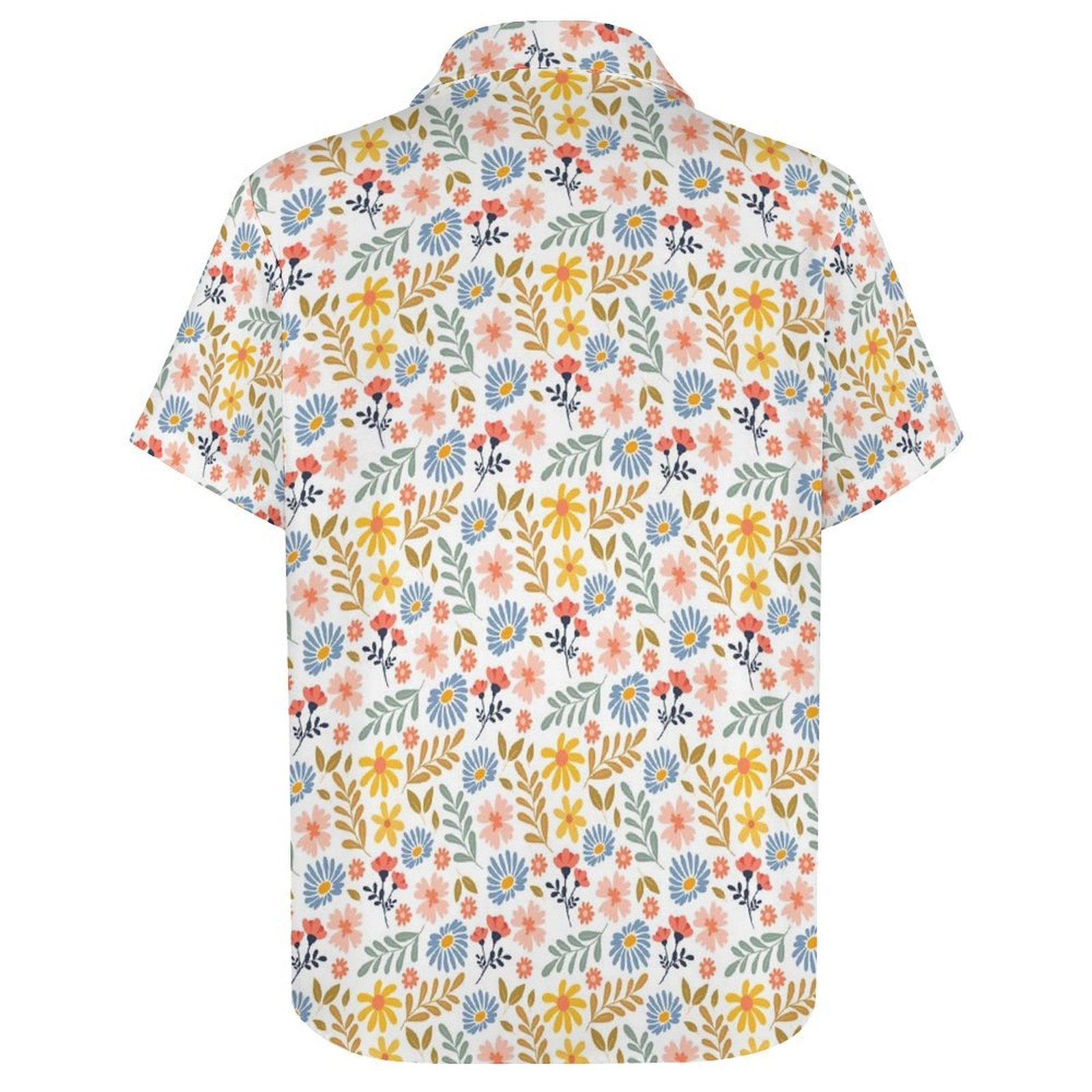 Boho Flowers And Leaves - Women's Short-Sleeve Button Up Shirt