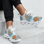 Blue Abstract Women's Twisted Sole Sneakers