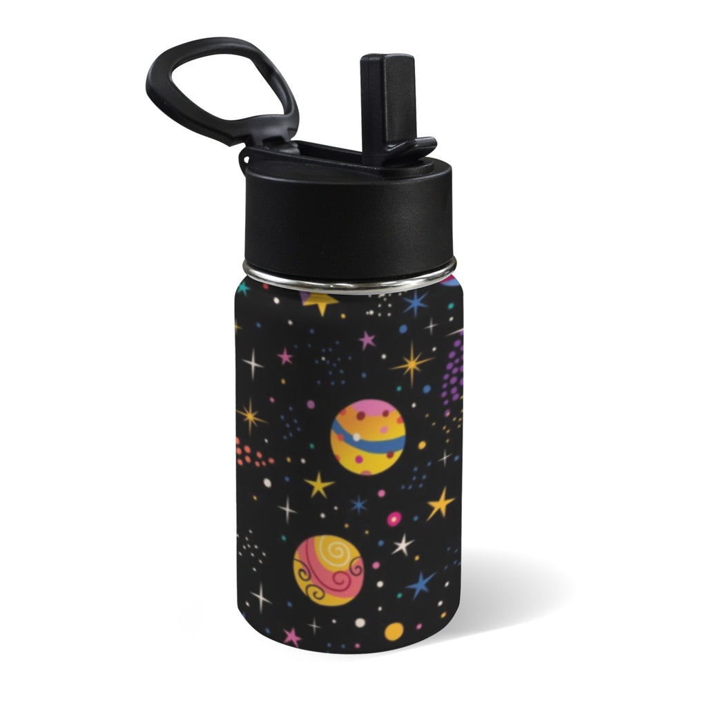 Colourful Space 12oz Kids Water Bottle with Straw Lid