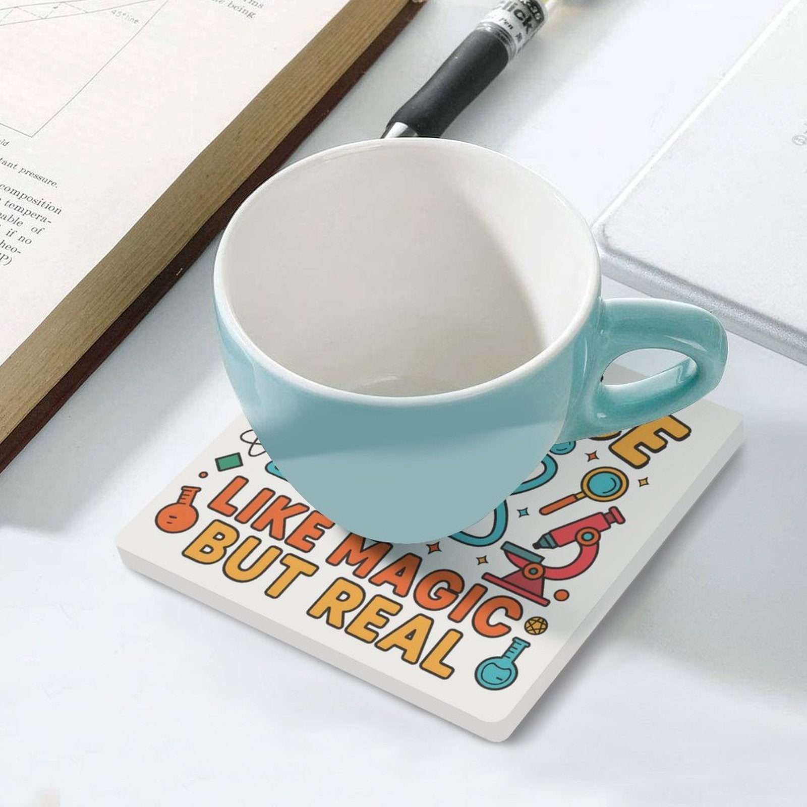 Science, Like Magic But Real Ceramic Coasters (Square) Ceramic Coasters Printed Offshore Science