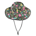 Bright Floral And Leaves Wide Brim Bucket Hat Wide Brim Bucket Hat Plants Printed Offshore