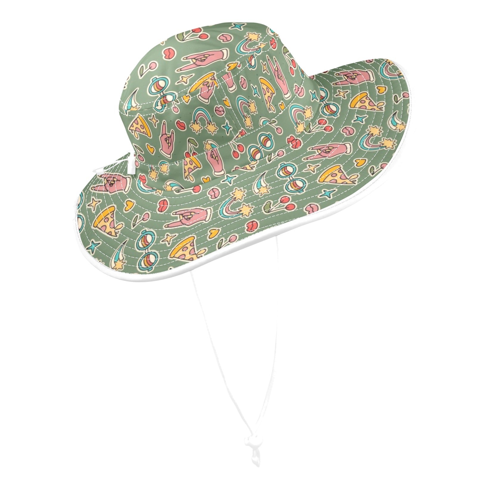 Groovy Retro Wide Brim Bucket Hat Wide Brim Bucket Hat Printed Offshore Retro