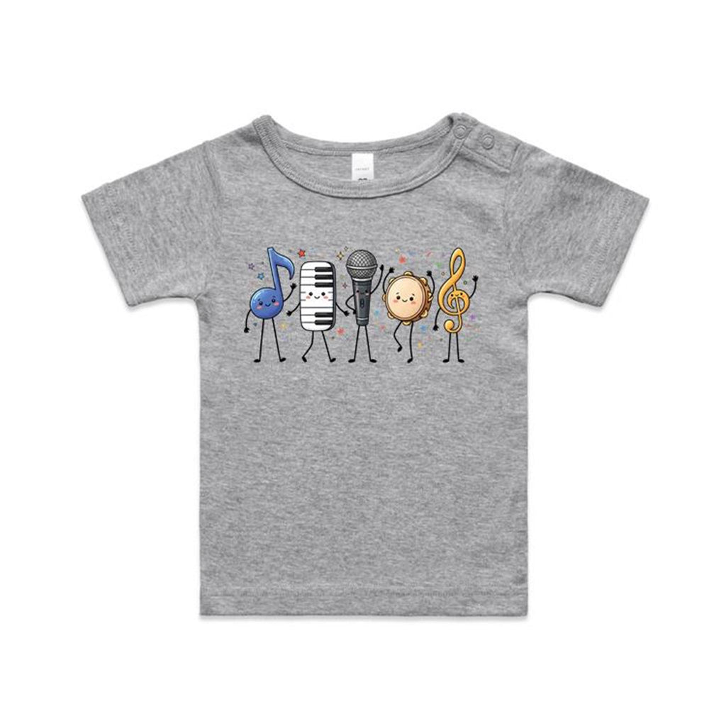 Cute Music Characters AS Colour Baby T-shirt
