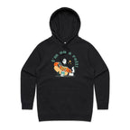 Hotdog, I'm On A Roll - Womens Hoodie Black Womens Hoodie Food Printed In Australia