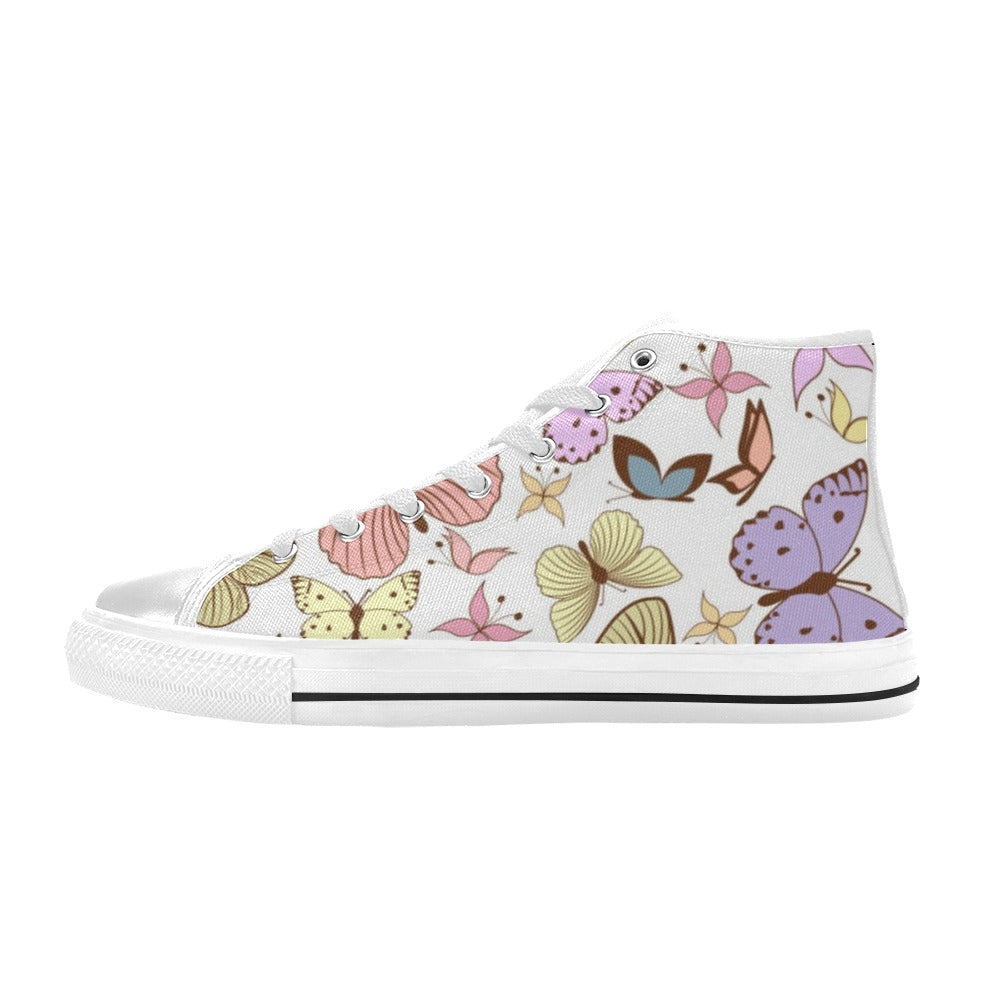Cartoon Butterfly - Kids High Top Canvas Shoes