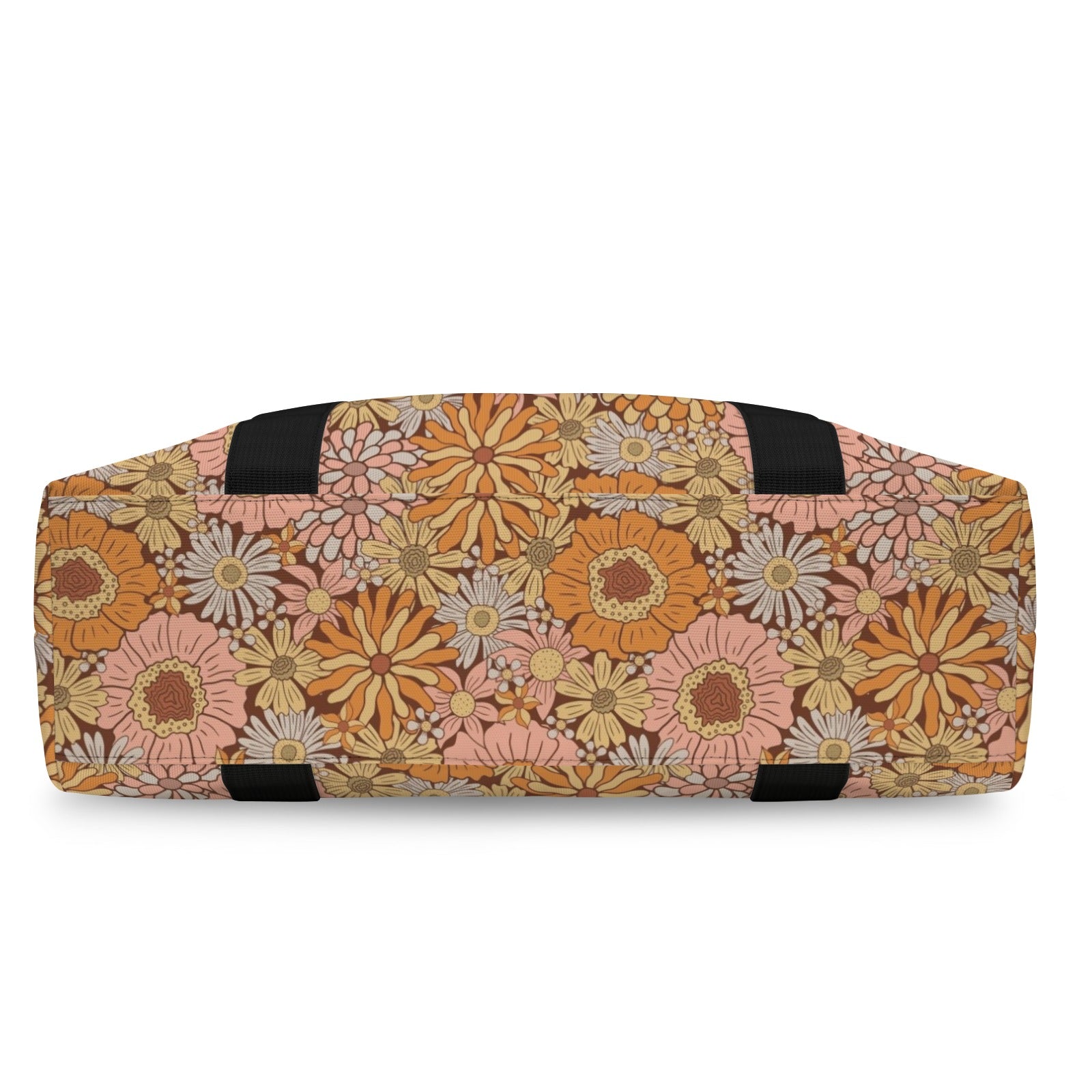Orange Retro Floral Duffle Bag-Simple (Model 1715) Duffle Bag-Simple (1715)