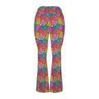 Bright And Bold Flowers High Waist Crossover Tummy Control Flare Leggings High Waist Flare Leggings Plants Printed Offshore