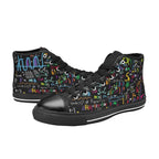Math Scribbles - Kids High Top Canvas Shoes