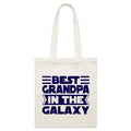 Best Grandpa In The Galaxy Parcel Canvas Tote Bag Default Title Small Tote Bag Dad Printed In Australia