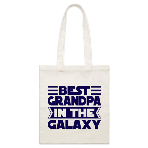 Best Grandpa In The Galaxy - Parcel Canvas Tote Bag Default Title Small Tote Bag Dad Printed In Australia