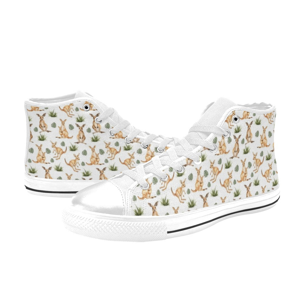 Kangaroos Men's High Top Canvas Shoes Men's Classic High Top Canvas Shoes animal Australia Printed Offshore