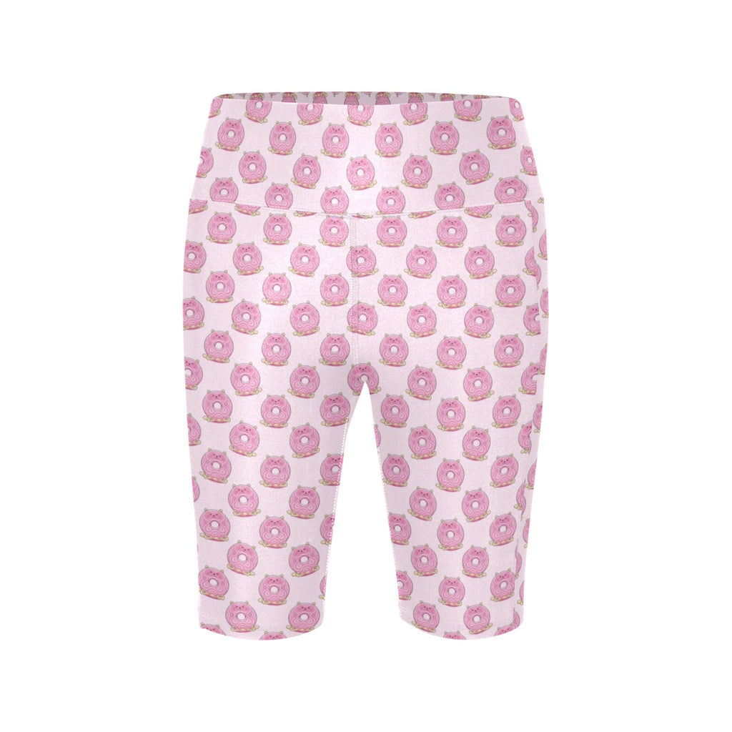 Pink Cat Doughnuts Women's Bike Shorts With Side Pockets