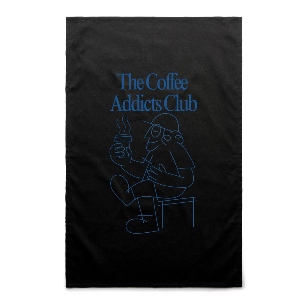 The Coffee Addicts Club - AS Colour Tea Towel Black One Size Tea Towel Coffee Printed In Australia