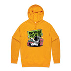 Astronaut, Anywhere But Here - Mens Hoodie Gold Mens Hoodie Printed In Australia Space