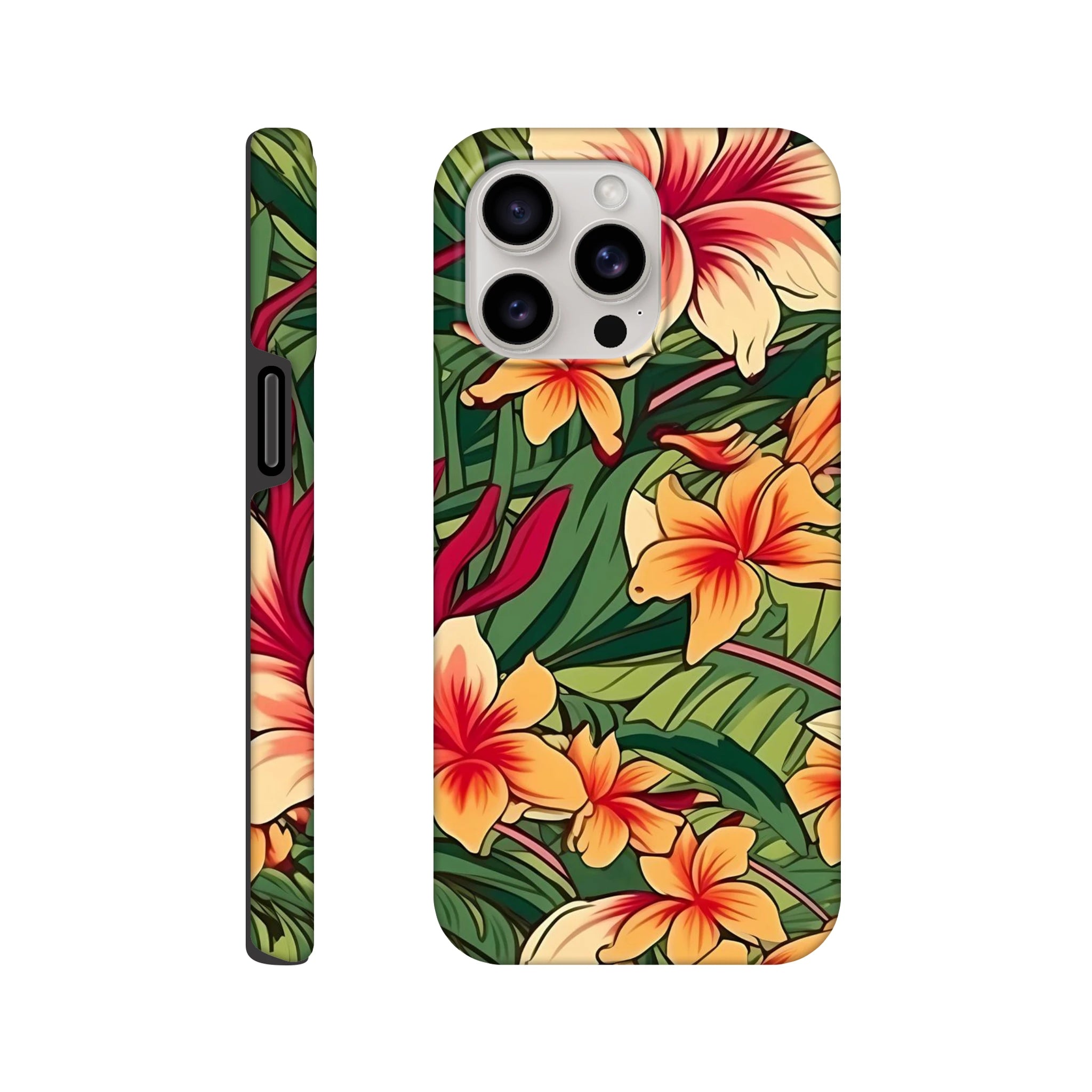 Vintage Hawaiian Floral - Apple iPhone Tough case iPhone 15 Pro Max iPhone Tough Case Globally Fulfilled Plants Surf