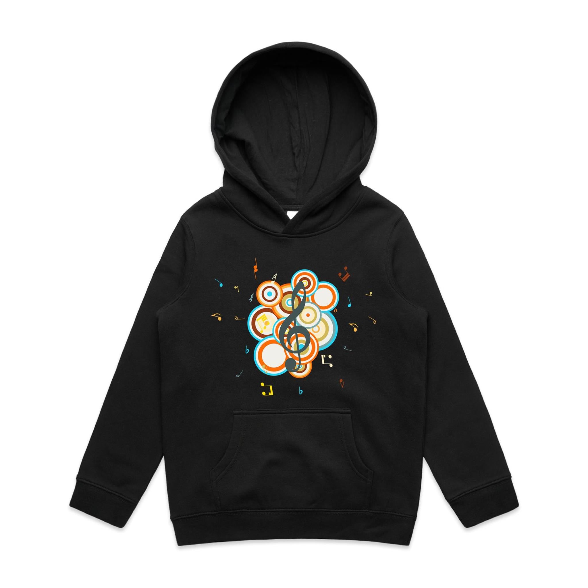 Funky Music - Kids Hoodie Black Kids Hoodie Printed In Australia