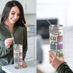 Guitar Pedals 20oz Tall Skinny Tumbler with Lid and Straw