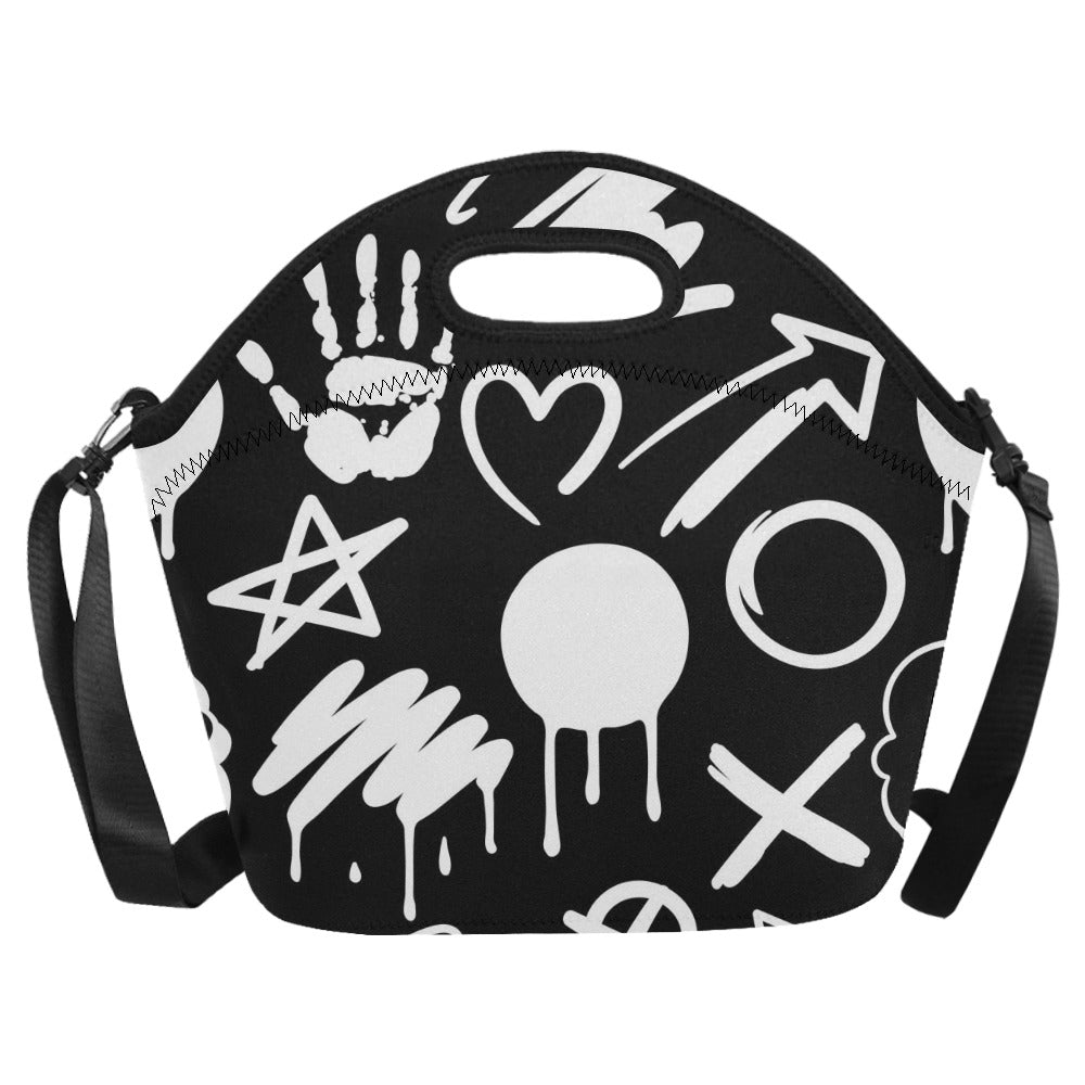 Bold Graffiti - Neoprene Lunch Bag Neoprene Lunch Bag Printed Offshore