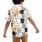 Cute Cartoon Cats - Junior Kids Hawaiian Shirt