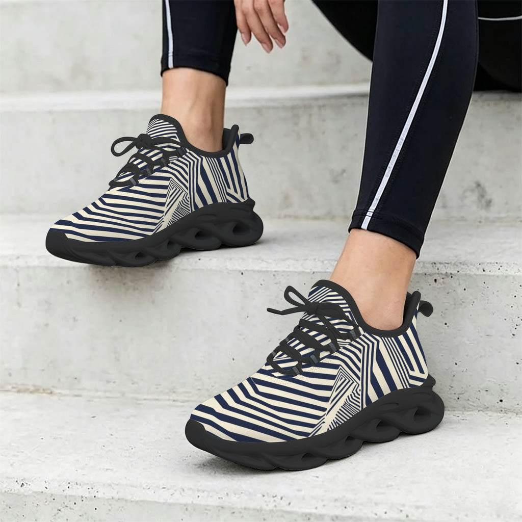 Black Stripes Women's Twisted Sole Sneakers