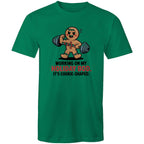 Working On My Holiday Bod, It's Cookie Shaped - Mens T-Shirt Kelly Green Mens Christmas T-shirt Christmas Printed In Australia