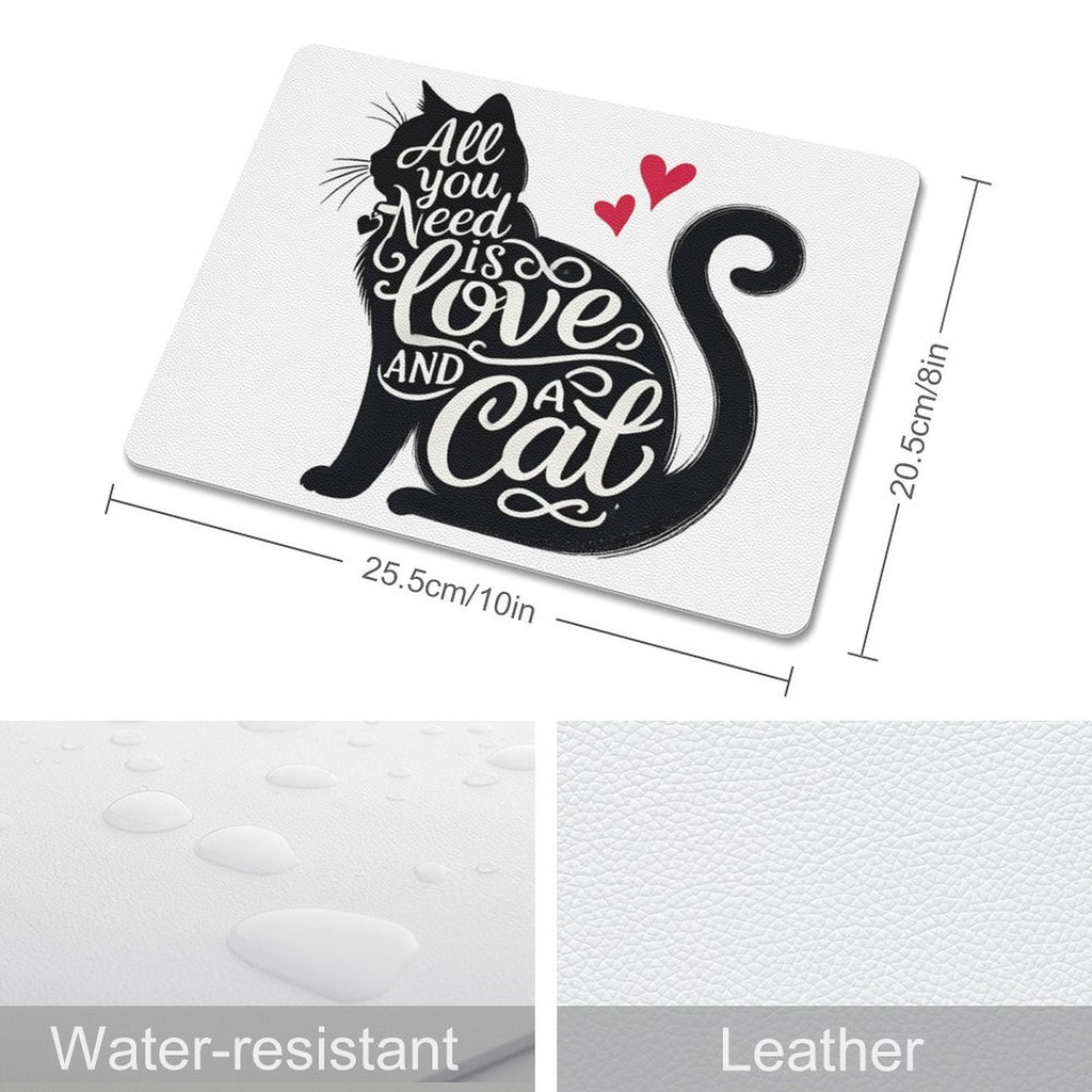 All You Need Is Love And A Cat Leather Mouse Pad Leather Mouse Pad animal Printed Offshore