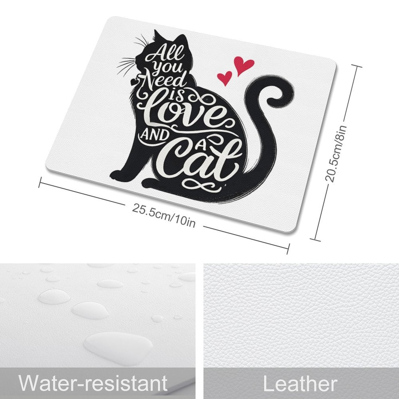 All You Need Is Love And A Cat Leather Mouse Pad Leather Mouse Pad animal Printed Offshore