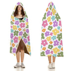 Pastel Flowers Kids Hooded Blanket 100cm x 130cm