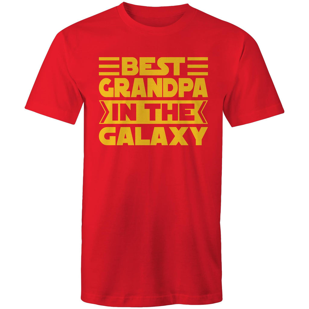 Best Grandpa In The Galaxy - Mens T-Shirt Red Mens T-shirt Dad Printed In Australia