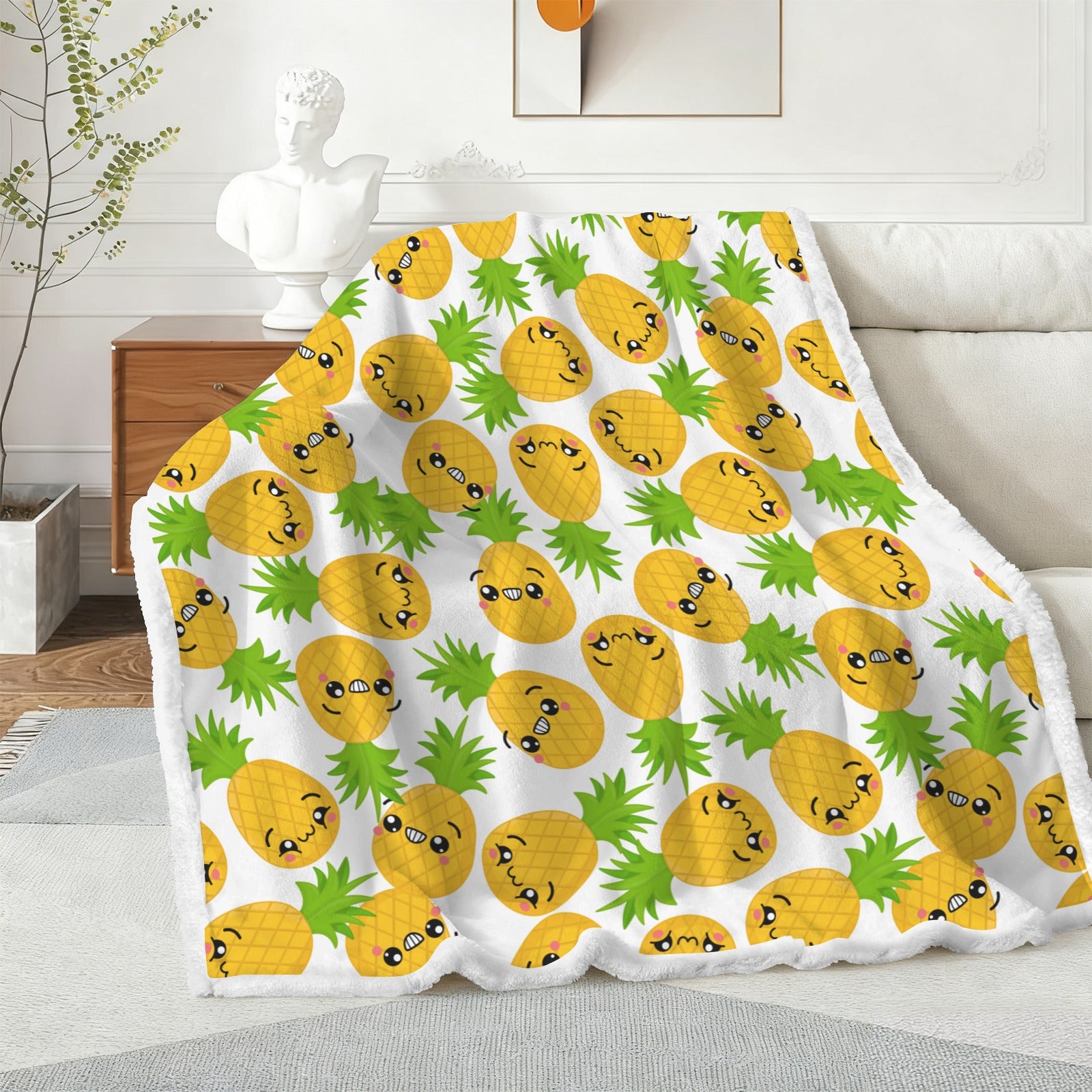 Cool Pineapples - Double-Layer Fleece Blanket 51"x59"