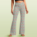 Butterfly Floral High Waist Crossover Tummy Control Flare Leggings 5XL High Waist Flare Leggings Plants Printed Offshore