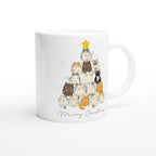 Cats Merry Christmas - White 11oz Ceramic Mug Christmas Mug Christmas Globally Fulfilled