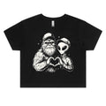 Alien Bigfoot Heart Hands Women's AS Colour Crop Tee