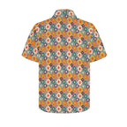 Happy Retro Flowers Men's Short Sleeve Hawaiian Shirt Men's Hawaiian Shirt (New) Printed Offshore Retro