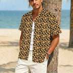All The Pizza Men's Crinkle Hawaiian Shirt