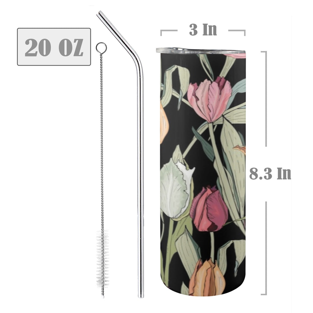 Tulips 20oz Tall Skinny Tumbler with Lid and Straw