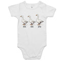 Duck Duck Goose AS Colour Baby Bodysuit White Baby Bodysuit animal Games Printed In Australia