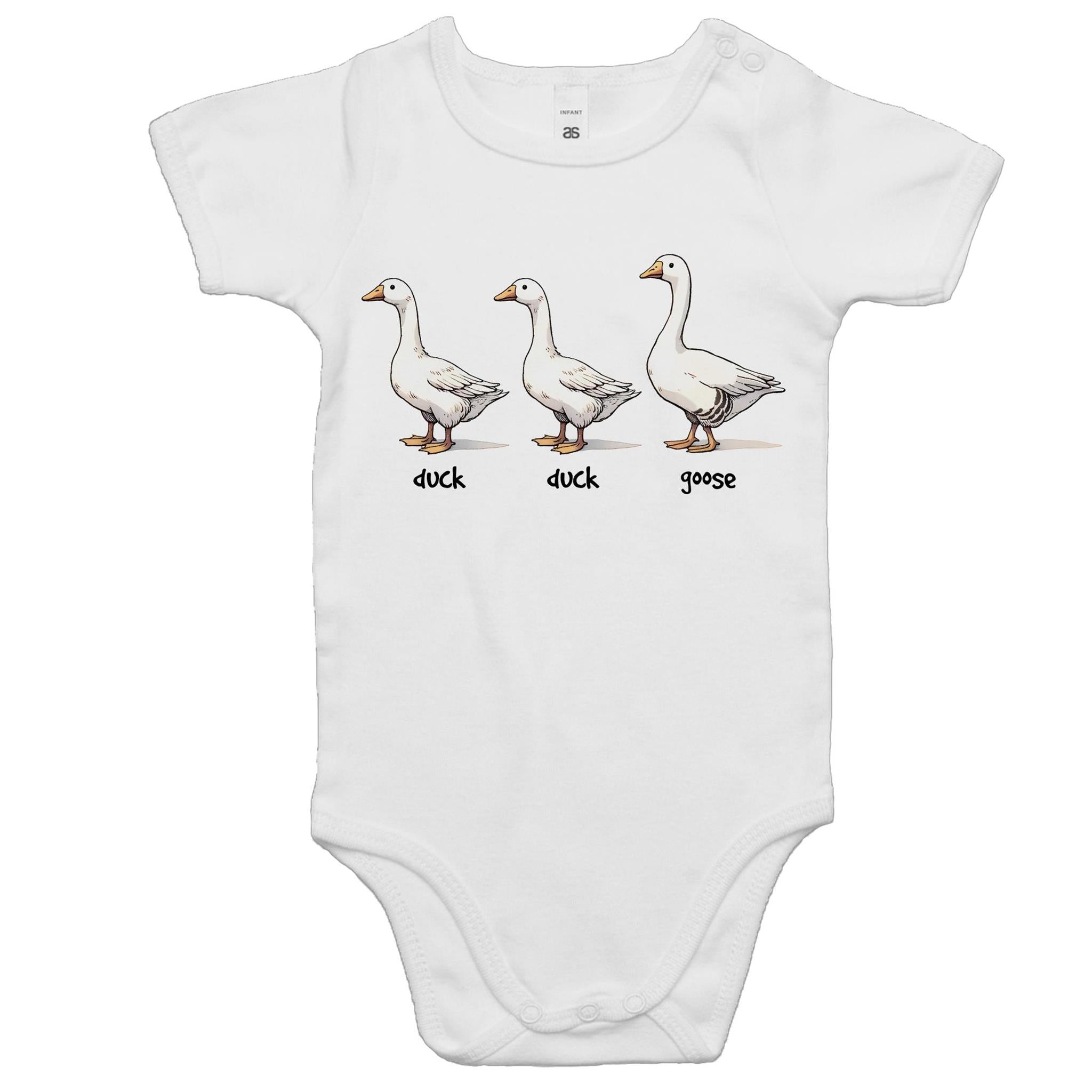 Duck Duck Goose - Baby Bodysuit White Baby Bodysuit animal Games Printed In Australia