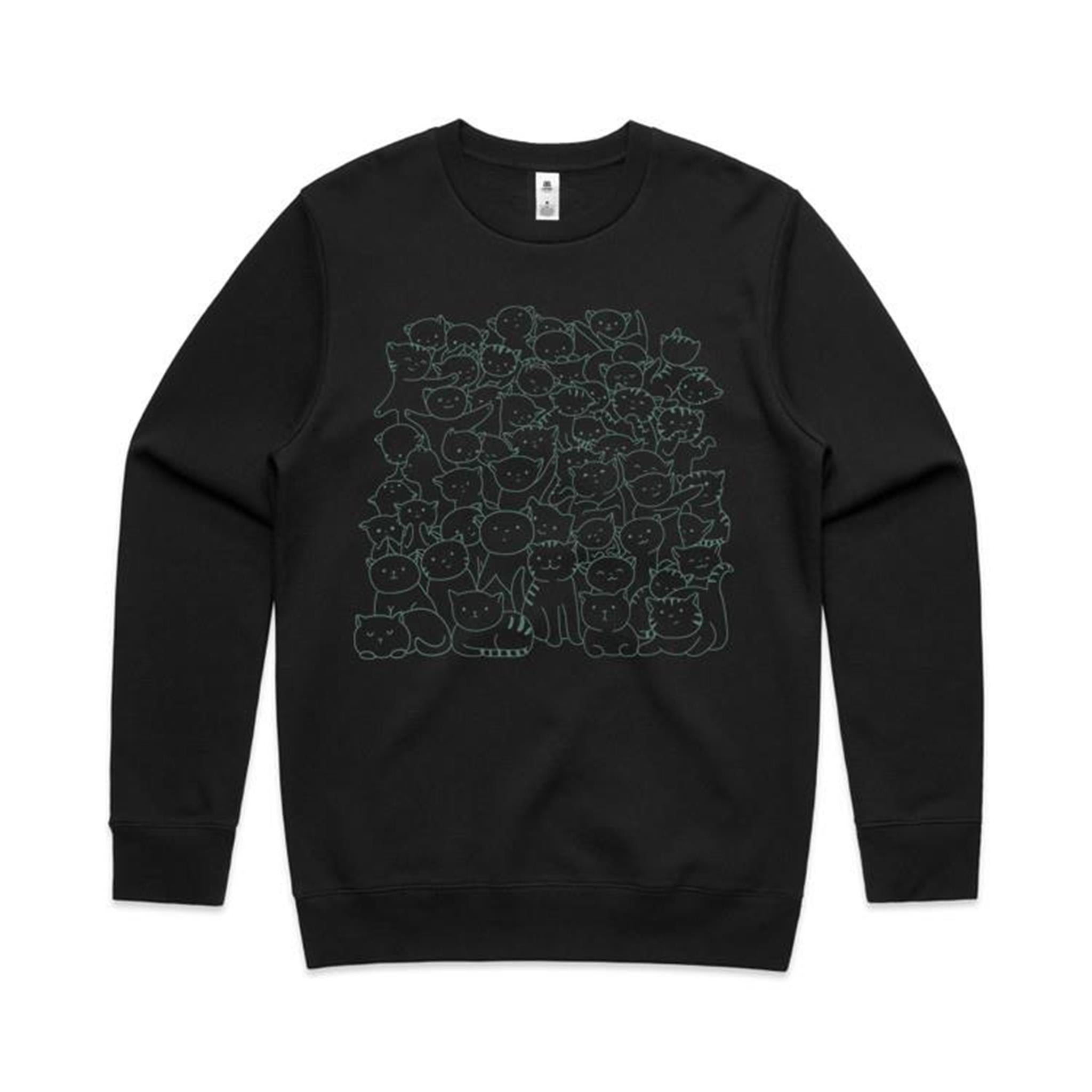 Lots And Lots Of Cats AS Colour Stencil Crew Sweatshirt