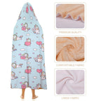 Rainbow Unicorn Kids Hooded Blanket 100cm x 130cm