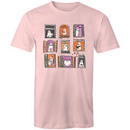 Ghosts In Windows - Mens T-Shirt Pink Mens T-shirt Halloween Printed In Australia