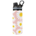 Daisies - Insulated Water Bottle with Dual-Use Lid (18oz) One Size Insulated Water Bottle with Dual-Use Lid (18oz) Plants Printed Offshore