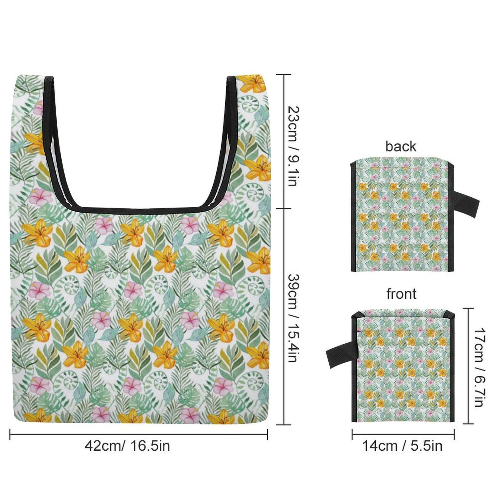 Tropical Flowers And Leaves Foldable Shopping Bag